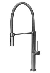 Pure.Sink Luxion Robinet de cuisine massif en acier inoxydable avec bec flexible et 2 types de jet PLXFLEX-02