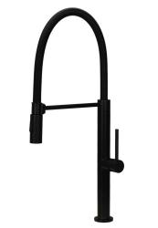 Pure.Sink Luxion Robinet de cuisine noir mat Profi avec bec flexible et 2 types de jet PLXFLEX-10