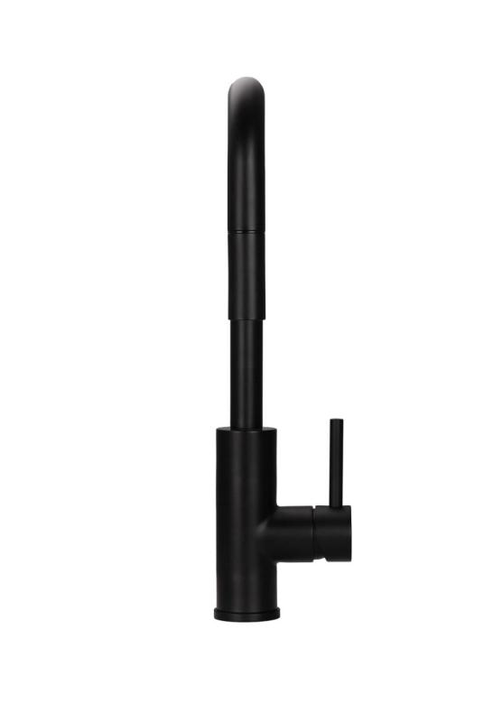 Pure.Sink Luxion Mat Zwarte keukenkraan square met uittrekbare uitloop PLXSQUA-10