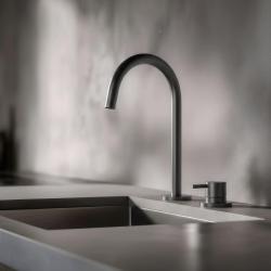 Pure.Sink Luxion Robinet de cuisine à 2 trous en bronze avec bec rond PLX2HR-61