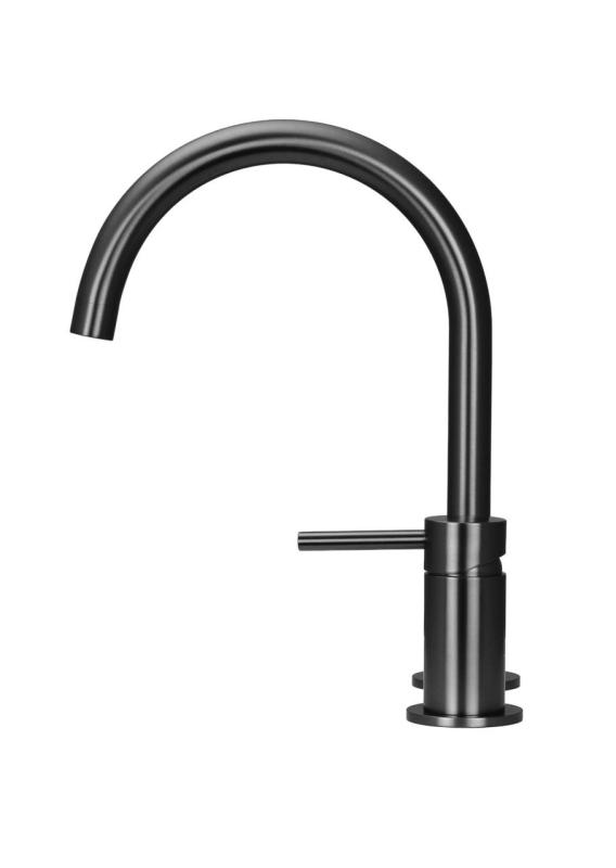 Pure.Sink Luxion 2-gats Gun metal keukenkraan met ronde uitloop PLX2HR-61