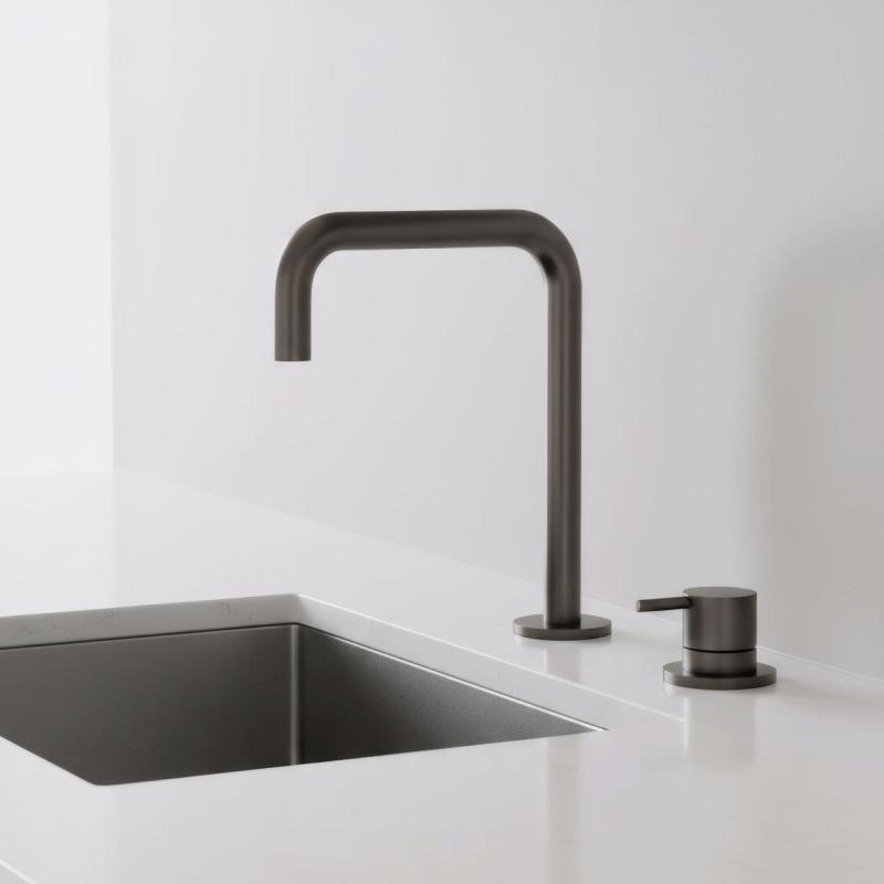 Pure.Sink Luxion Robinet de cuisine à 2 trous en bronze avec bec en U PLX2HU-61