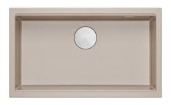 Quadri Newport II grand et profond évier en granit à poser et à encastrer Beige évier 76x45cm avec bouchon en acier inoxydable 1208971760