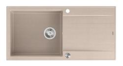 Quadri Luton beige granit évier encastré avec égouttoir réversible 100x50cm avec bouchon en acier inoxydable 1208971772