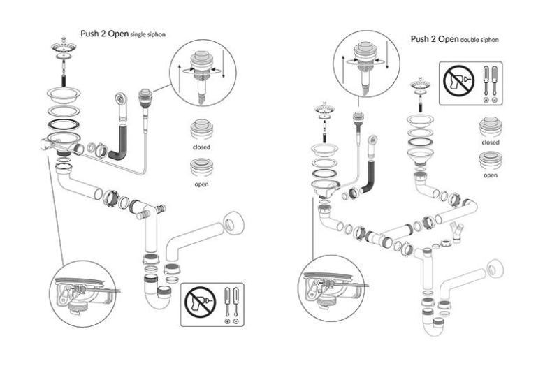 Évier en granit beige perle Quadri Luton avec surface d'égouttage réversible 100x50cm avec bouchon en acier inoxydable 1208971772