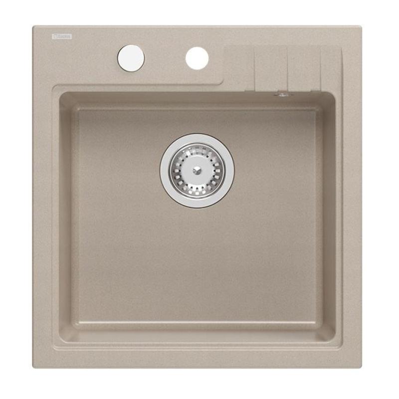 Quadri Cardigan Perle beige évier en granit à poser 50x52cm avec trou pour robinet 1208971818