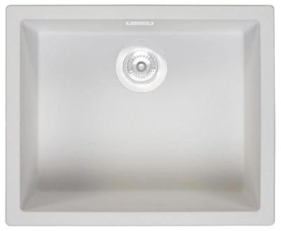 Évier Ausmann Fibre blanc 50x40cm sous plan, à poser et à encastrer avec bouchon automatique blanc 1208971903