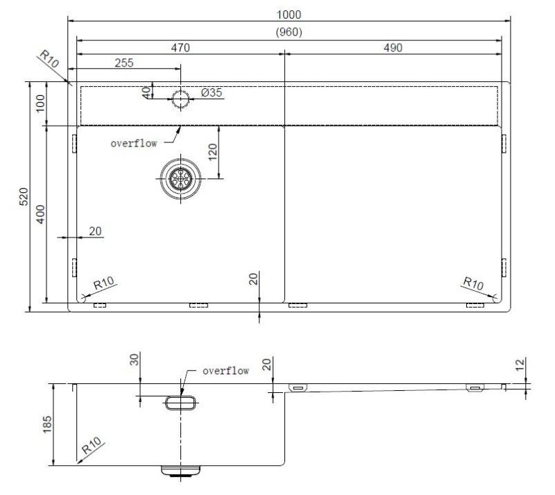 Pure.Sink Exclusivo Évier doré avec égouttoir 100 x 52 cm Robinet à levier gauche PEX47100LT-60