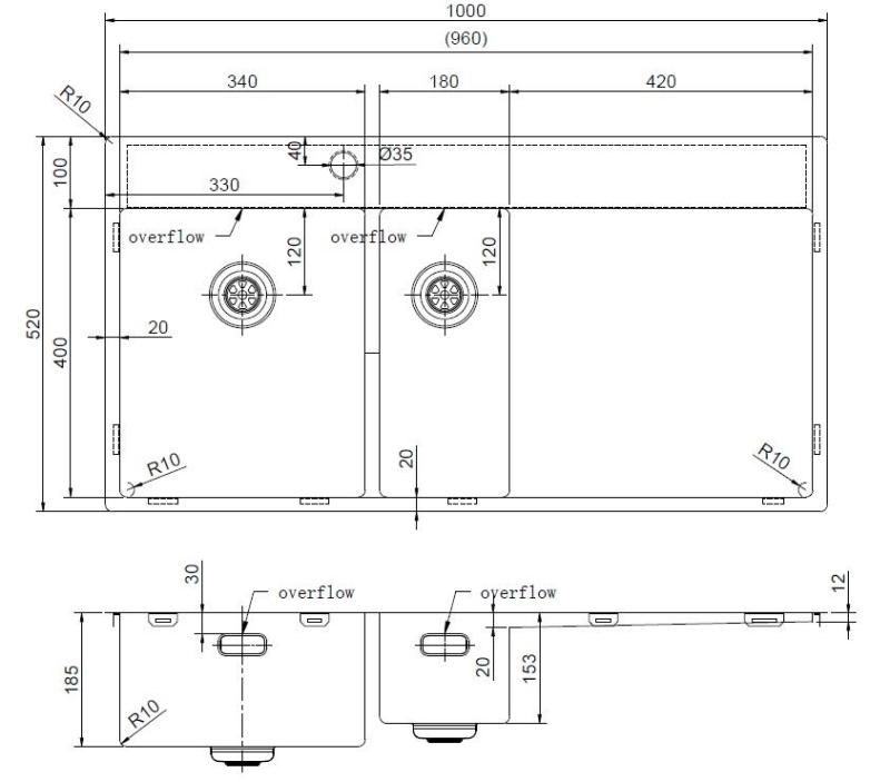Pure.Sink Exclusivo Évier doré 1,5  avec égouttoir 100 x 52 cm Robinet à levier gauche PEX3418100LT-60