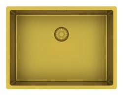 Pure.Sink Exclusivo Évier doré 55 x 40 cm, rayon de 10 mm, encastrable, à fleur et en saillie PEX5540-60