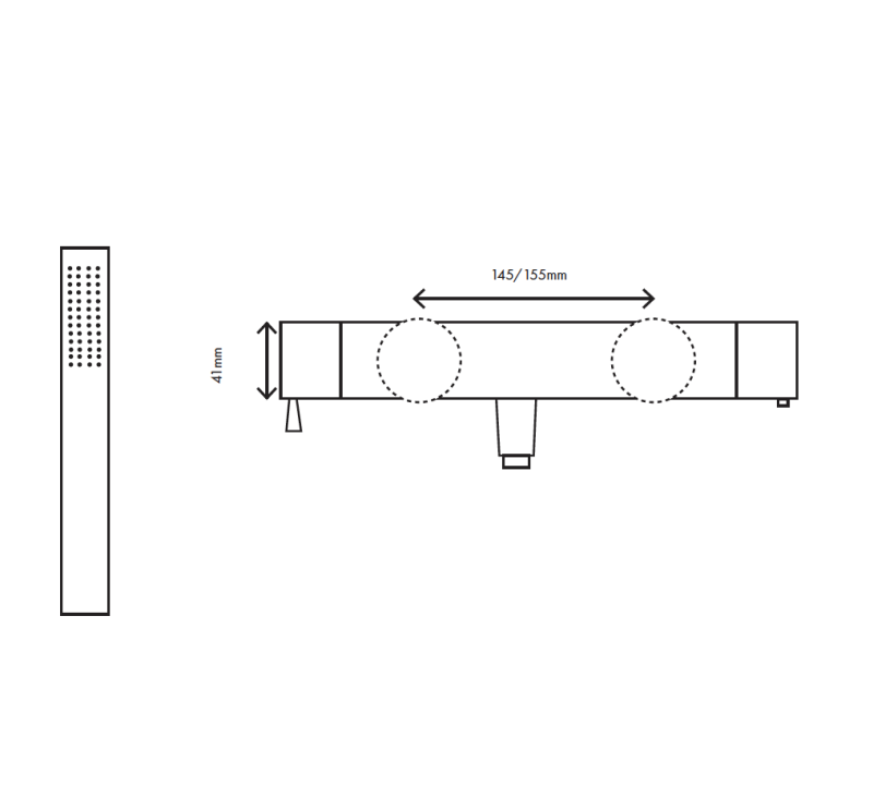 MURO TUA Mitigeur thermostatique de douche avec garniture de douche chromée M1.B1TH.CR