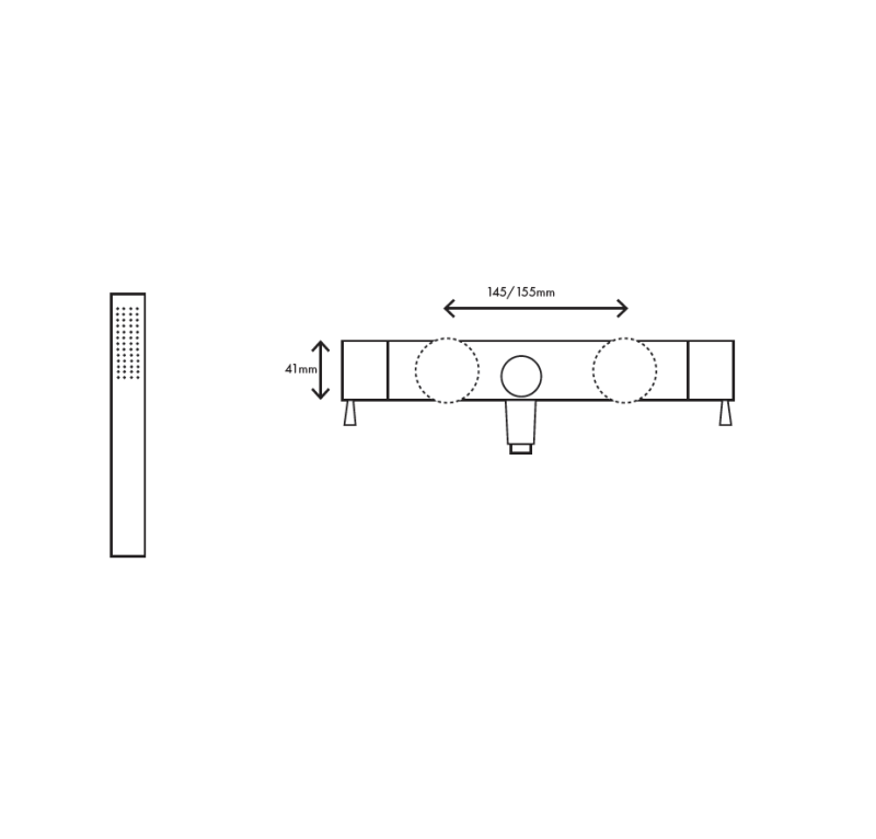 MURO TUA Mitigeur de baignoire avec douchette chromée M1.B2.CR
