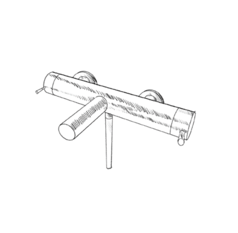 MURO TUA Mitigeur de baignoire avec douchette chromée M1.B2.CR