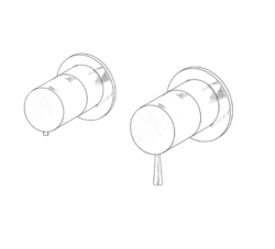 MURO TUA Mitigeur thermostatique encastré pour douche avec 1 sortie chrome M1.B31T.R.CR