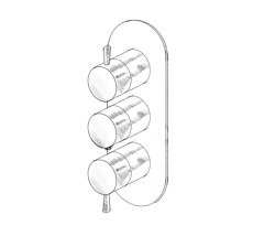 MURO TUA Mitigeur encastré mural avec 2 robinets d'arrêt chromé M1.B34.S.CR