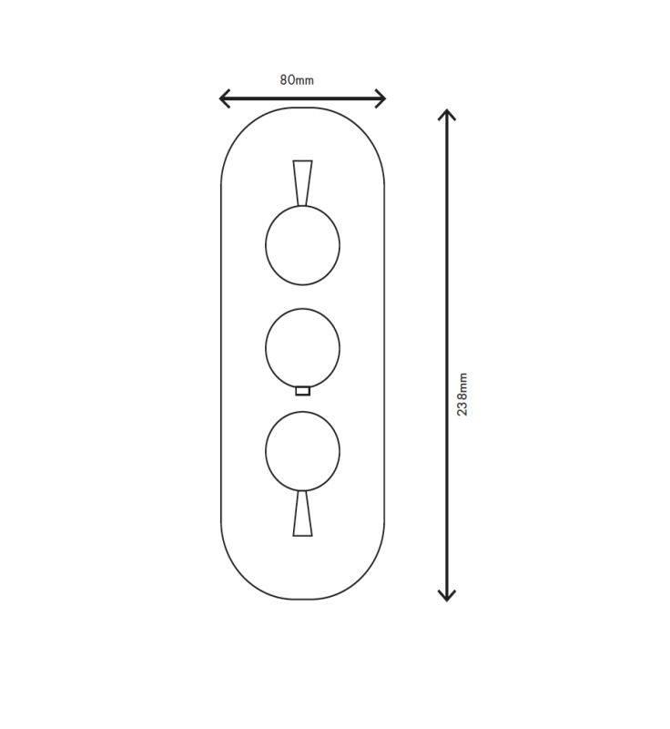 MURO TUA Mitigeur encastré mural avec 2 robinets d'arrêt chromé M1.B34.S.CR