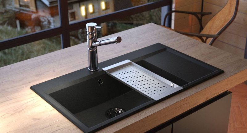 Massimo Accessoire Bac de rangement Noir mat 183 x 430 x 19 mm