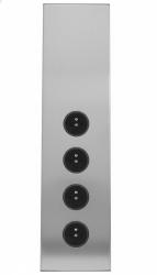 Indux Corner Colonne d'alimentation avec 4 prises Penaarde en acier inoxydable 1208972308