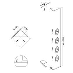 Indux Corner Colonne d'alimentation avec 4 prises Penaarde Noir 1208972309