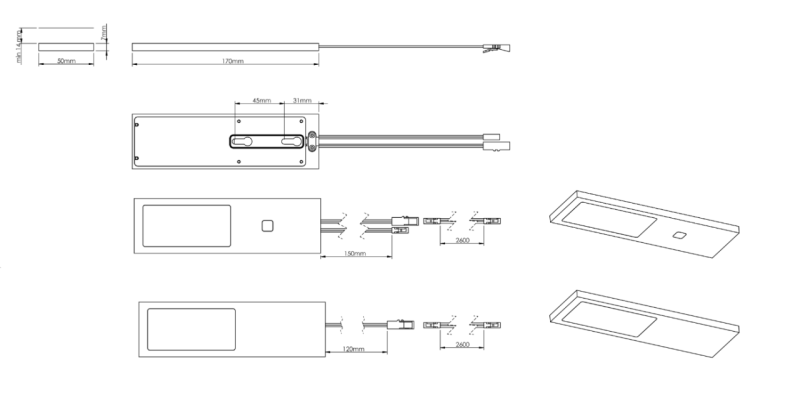 Indux Solin Kit LED multi-tonalités pour cuisine, 3 spots x 3,6 W, gris métallisé 1208972353