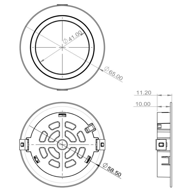 Indux Luma Petit ensemble de spots LED encastrables pour cuisine, 4 spots avec driver LED, aspect inox 1208972373
