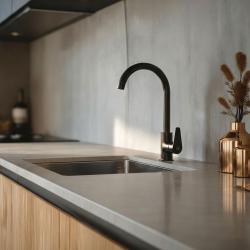 Aquanello Casa Mitigeur de cuisine noir à levier unique BL-1201-CS