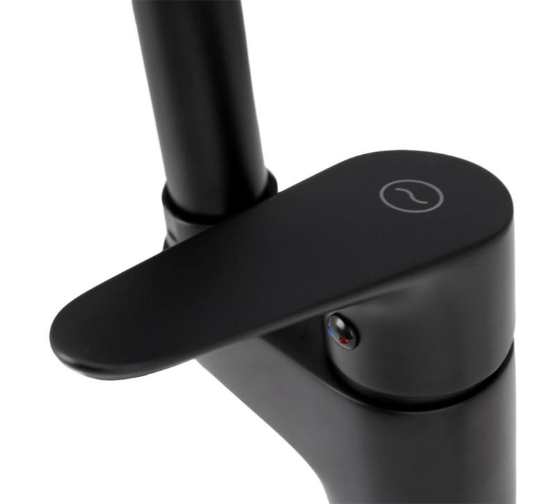 Aquanello Casa Mitigeur de cuisine noir avec levier supérieur BL-1202-CS