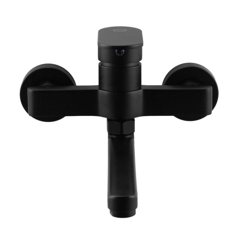 Aquanello Casa Robinet mural de cuisine à levier unique noir avec bec de 15 cm BL-1415-CS