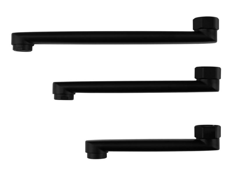 Aquanello Casa Robinet mural de cuisine à levier unique noir avec bec de 25 cm BL-1425-CS