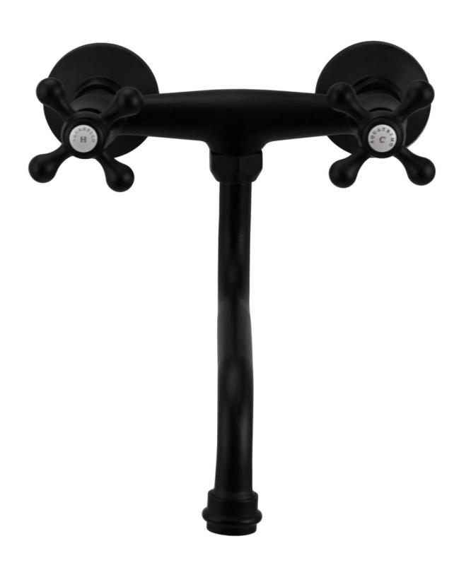 Aquanello Heritage Ascot Robinet mural classique pour cuisine Noir BL-4111-HA
