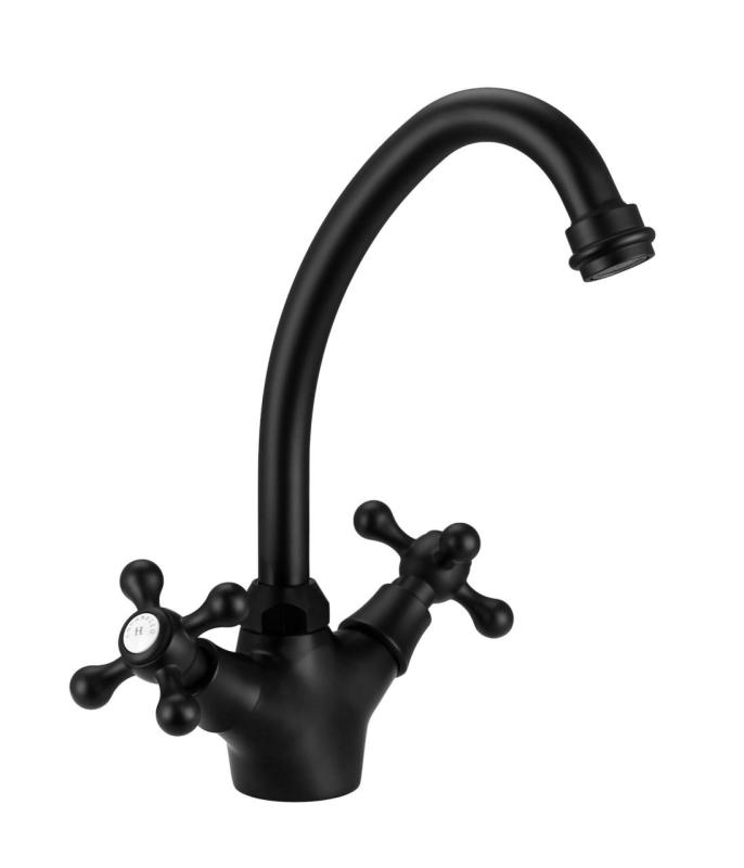 Aquanello Heritage Ascot Robinet de cuisine classique et nostalgique noir BL-4004-HA