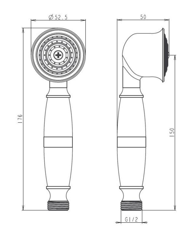Aquanello Heritage Collection Douchette classique en acier inoxydable NB-9001-HC