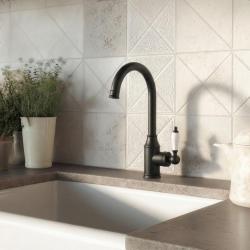 Aquanello Heritage Manor Robinet de cuisine classique et nostalgique, noir BL-9001-HM