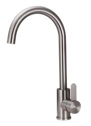 Aquanello Forma Mitigeur de cuisine monobloc massif en acier inoxydable Bec rond SS-1002-FM