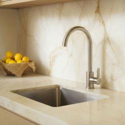 Aquanello Forma Mitigeur de cuisine monobloc massif en acier inoxydable Bec rond SS-1002-FM