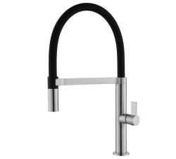 Ausmann Alira Robinet de cuisine en acier inoxydable avec bec flexible 1208972564