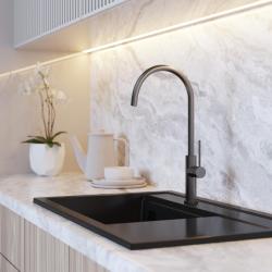 Graniteland Vira Slim Mitigeur de cuisine Gun Metal avec bec pivotant 1208972627