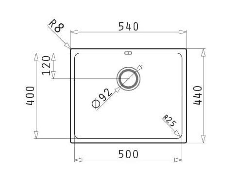 PM Lydia Évier en acier inoxydable 50 x 40 cm, à encastrer sous plan, à encastrer à fleur de plan et à poser 1208972641