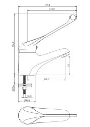Aquanello Medic Wastafelmengkraan met Extra Lange Hendel Chroom CR-1103-MD