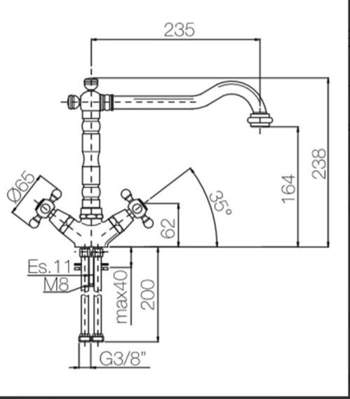PB Old Fashion kitchen faucet V1910 Chrome