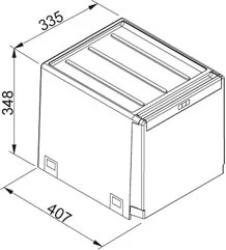 Système de gestion des déchets Franke Cube 40, commande manuelle, seaux 2 x 14 litres 1340039330