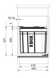 Franke Sorter Solo 45 système de déchets rotatif à la porte 40 litres avec filtre à charbon 121.0307.565